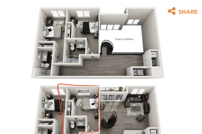 Bedroom A (Highlighted) - The Standard