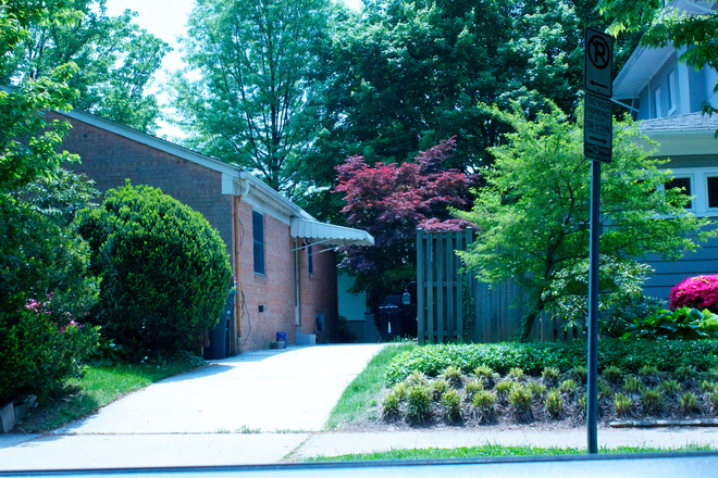 Side Yard View of Driveway and Rear - 4BR, 3BA House w/ Yard, Parking, Easy Walk to AU, RedLine Metro, Wisc Ave Buses, Stores