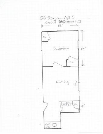 Floorplan - 1BR Apt-Spruce St-Princeton