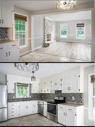 Kitchen/ Living room - 4 Bedroom, 2 Bath Close to Wake Forest University FULLY FURNISHED!