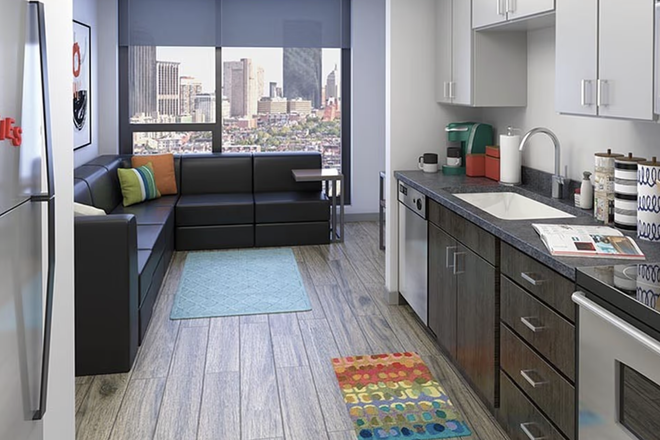 Kitchen/living room - Lightview Apartments Northeastern