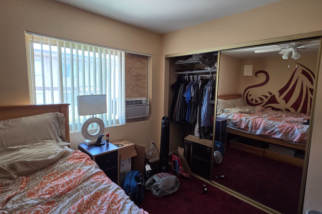 Mirrored closet - Private bedroom, private bathroom.  Rented space is 222 sq ft!  Easy access to Either Campus! Condo