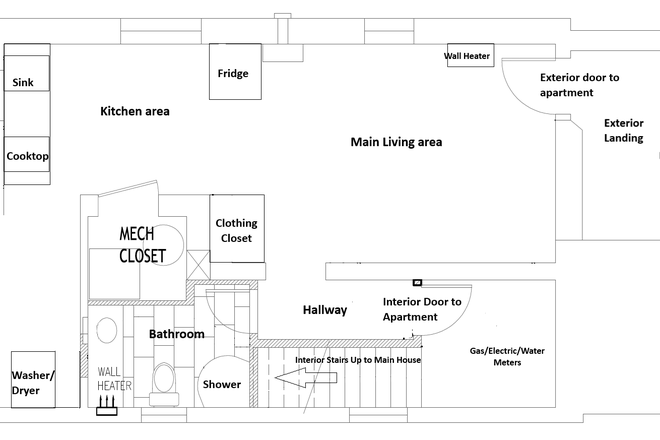 Layout - Furnished studio apt - Witherspoon-Jackson Neighborhood - Princeton