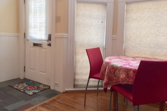 Entrance; dining table on right - Harv. Sq. Furnished Apt., no Fees, Available 8/01/26 annual/academic lease, Historic House