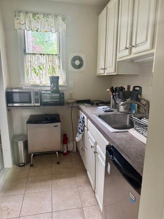 Kitchen with 2 burners, frig and box freezer, toaster oven, microwave, coffee pot, rice cooker and air fryer - 1BR apt in shared home with private entrance-Fisher Ave-Princeton