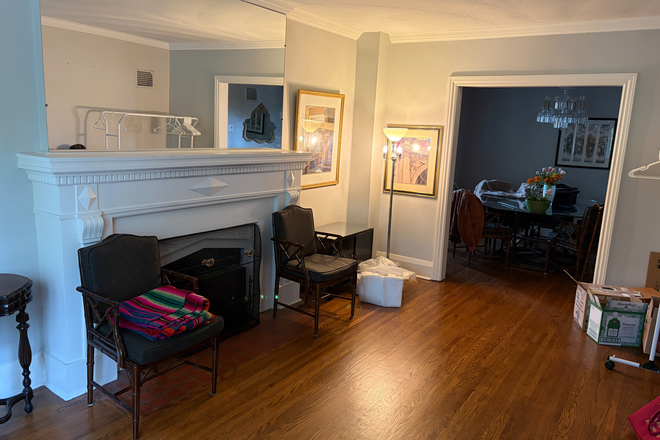 front living room through to dining room - Unfurnished three bedroom house, plus one bedroom basement apartment; Lovely large gardened yard