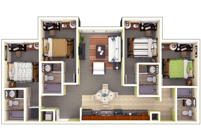 Unit Floor Plan - 2026 JULY AND AUGUST SUBLEASE NEAR UCR Apartments