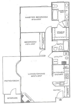 floor plan - 2BR - 2 BATH Condo-Delamere Dr - Canal Pointe