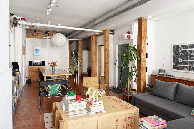 Living room - Huge Furnished 1-Bedroom Loft for Sublease near St Lawrence Market