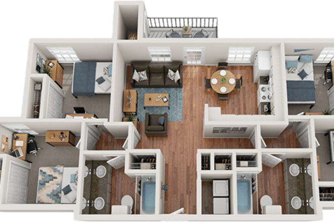 Full layout of 4 Bed and 2 bath - Crossing Place