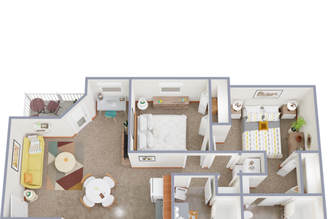 Floor plan of apartment - RiverWalk Apartments