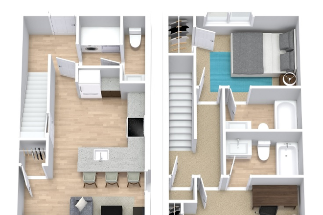 Floorplan - 864 Clemson Furnished Farmhouse 2 bed 2.5 bath close to campus