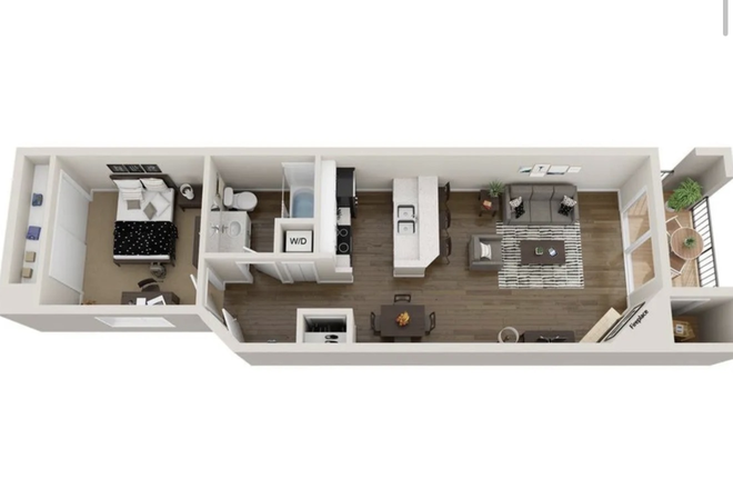 Floor Plan - Union Baseline Apartment, 1 Bedroom 10 Minutes Walk from Main Campus