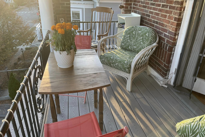 balcony for mornings and any time you want a break - Beautiful 2BR Furnished Condo close to Wayland Sq + Blackstone Blvd for 2026