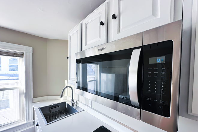 Kitchen - 1 bed for $2500 in Watertown. In-Unit Laundry, Parking, City View - Furnished Apartments