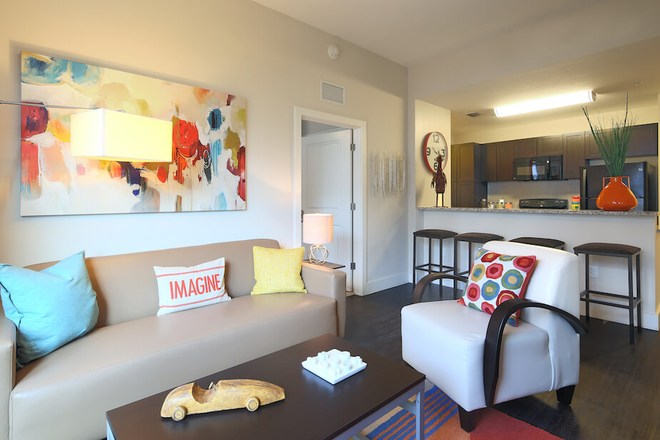 Living room and kitchen - University Park Apartments