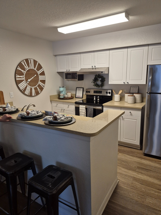 Kitchen - The Village at Science Drive Apartments