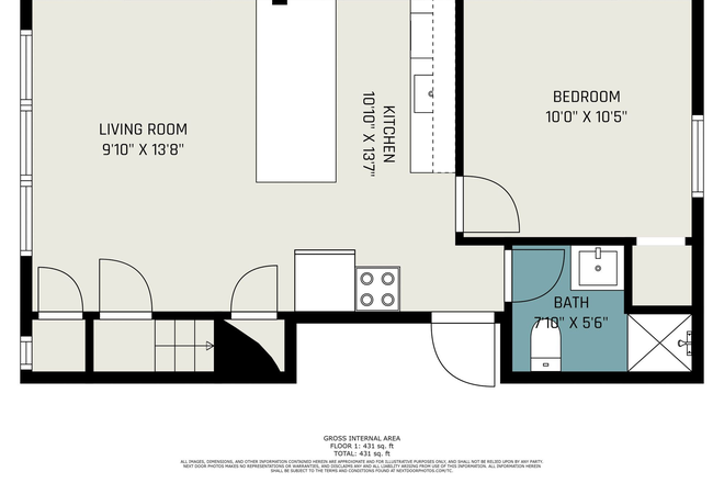 Floor plan - Summer Sublease 1BR 20 Min walk/5 Min drive to Campus