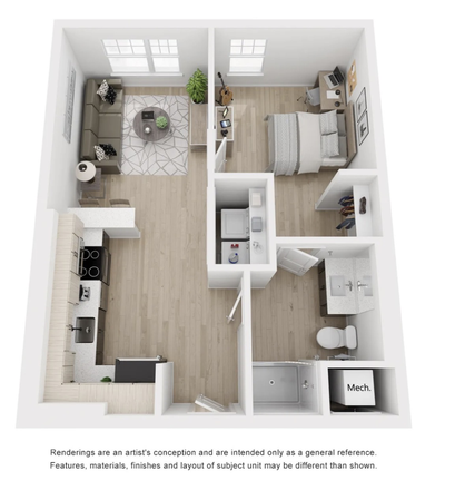 Floorplan - Fieldstone Artisan 1 Bed Lease Transfer