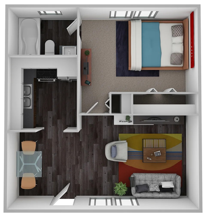 Floorplan for apartment in question. - 1b1b close to campus - lease takeover