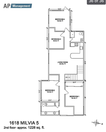 Floor Plan - 4 Bed/2 Bath Near Andronico's/Safeway