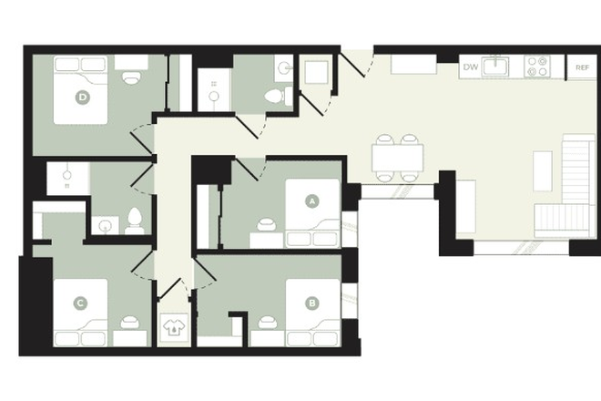 Apartment as a whole, Room C is available - The Hub College Park Apartments