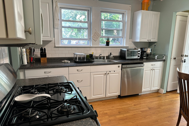 kitchen, dishwasher, toaster oven - Bright Room in beautiful home for male tenant, near BC, BU; bus to Harvard and Longwood