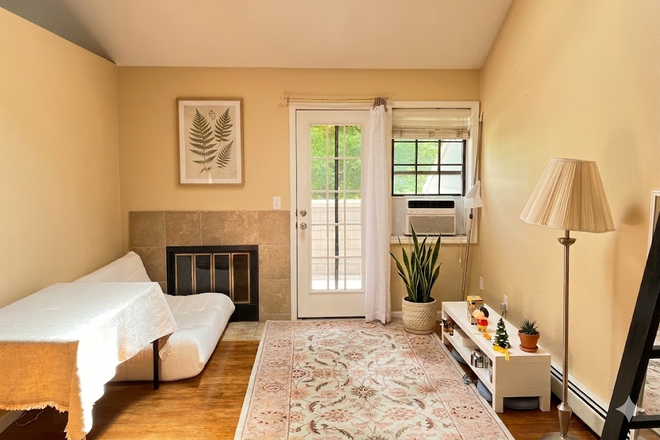 Living room and balcony entrance - 1B1B + Loft Condo | 5-Min Walk to CU | Parking Included