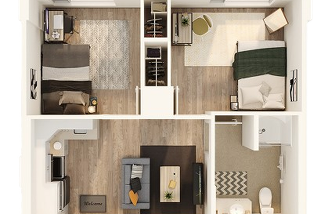 Floor plan - URGENT Private Apartment July 1–Aug 20 Quad at York sublet, furnished
