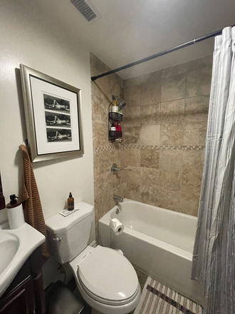 BATHTUB IN BATHROOM - Large Furnished Light Filled Upstairs Bedroom Avail in Highland Park Available January House