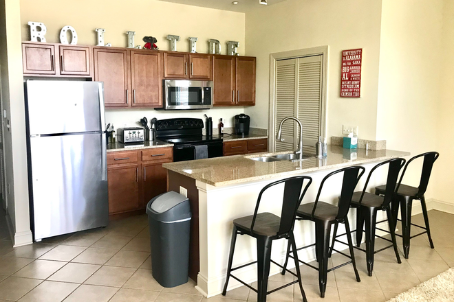 Kitchen Area - WALK TO CAMPUS! 2BR/2BA Furnished | Secure Building + 2-Dedicated spots in secure garage