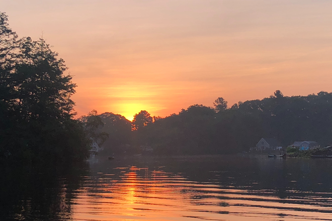 view from dock - Lake house Living - Ashford CT - 1 bedroom - Spring 2026.  Study hard, kayak harder.