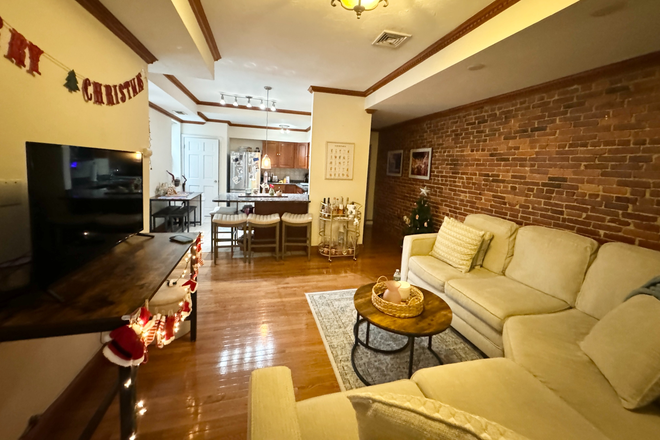 Living Room - Huge 3 bed one bath condo on Gainsborough St with in unit laundry