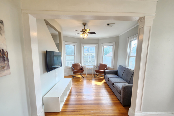 Living Room - Private Tiny Room, 15 Minute Walk to Brown, All Utilities Included, Furnished Apartments