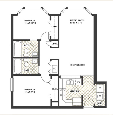 Floor plan of unit - Looking Glass Apartments