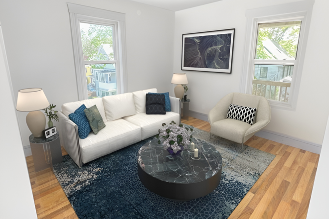 living room (virtually staged) - Spacious 4 Bed / 2 Bath w/ LAUNDRY IN UNIT!! Avail. 8/1/26!! Apartments