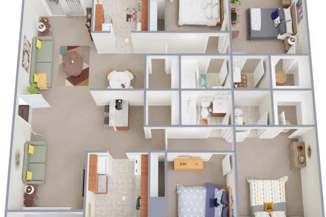 Unit Floor Plan - 4 Bedroom Apartment - Cheap rent but good quality/big apartment