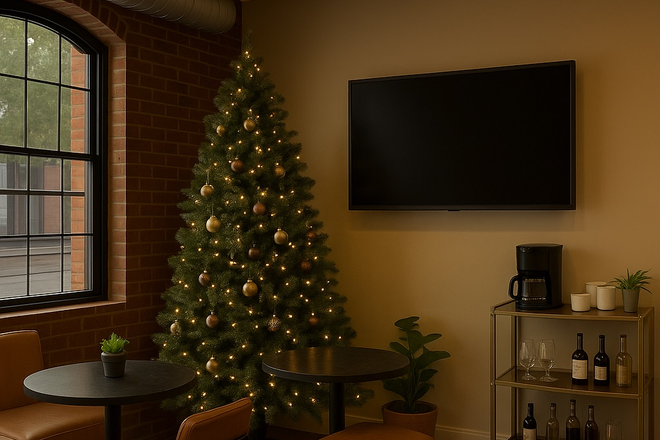 Holiday vibes w bar cart - Furnished Room in 2-Story Loft (~2,000 sq ft) Near Brown University – Private Floor + Amenities