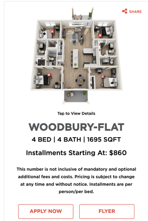 Floor Plan - The Station: Spring 2026 Housing Sublet