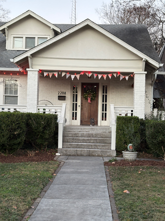 Happy House, apartment is upstairs where you see 3 windows - All Utilities Included | Historic Belmont Retreat Walkable to Vanderbilt, Belmont & 12 South