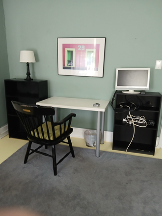 Office - Single, fully furnished room in big roomy house. Charles Village. Owner occupied.