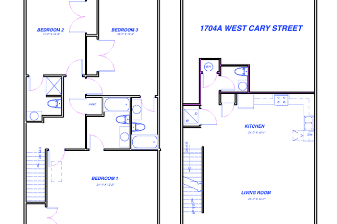 Floor Plan - 3 Bedrooms, 3.5 Baths Duplex