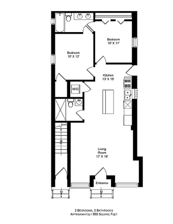 Floorplan - 1711 S Carpenter St, 1F Apartments
