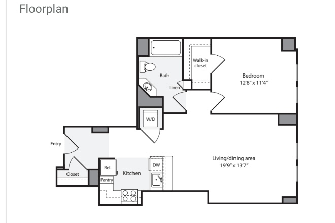 Floorplan. - 660 Washington Street Apartments