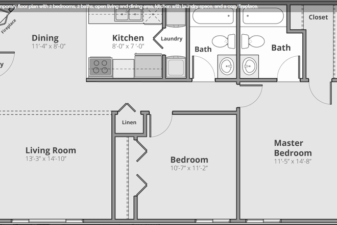 without the fireplace - Ashton Lake Apartments
