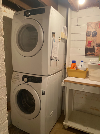 Large capacity washer/dryer shared by three UNC grad student residents - Walk2UNC! Furnished Apt for Male Grad School/Law Student!