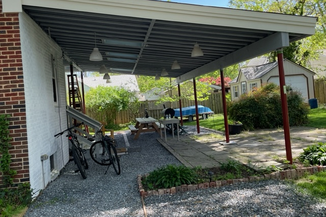 Spacious rear porch.  Very cool! - Easy Living. Its Just Home