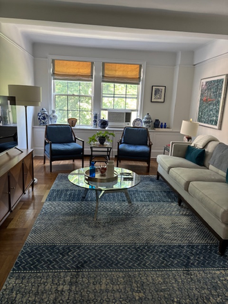 Living room; windows face Washington Square - Large apartment on Washington Square Park
