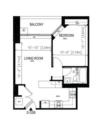 Floor Plan with amenities - 1BHK, Soldiers Field Park