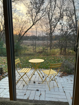 Private patio - window view - Quiet Cozy furnished 2 Bedroom Condo